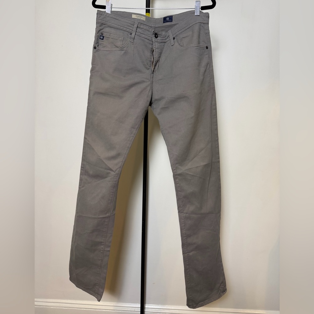 AG Adriano Goldschmied Men's Charcoal Slim 5 Pocket Pants/Jeans